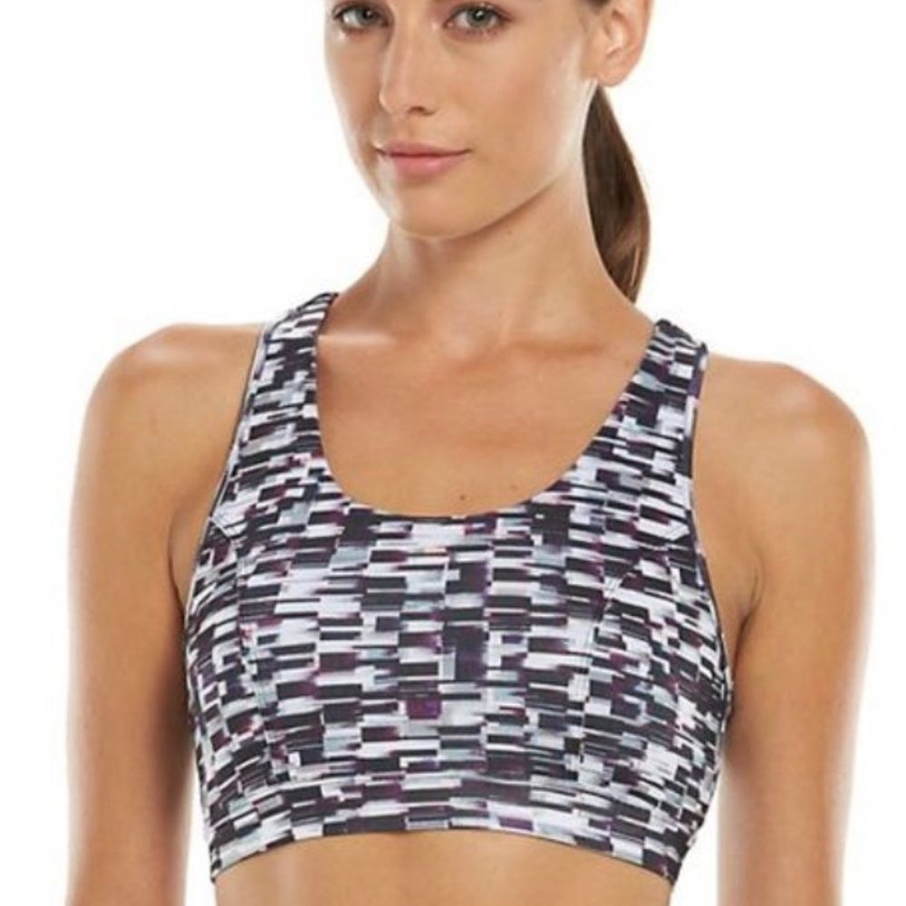 Tek Gear High Impact Geometric Sports Bra XS NWT